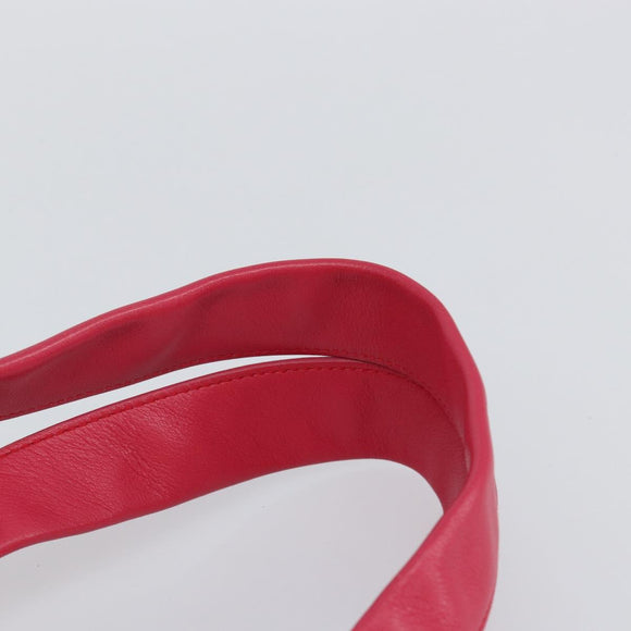 Salvatore Ferragamo Gancini Shoulder Bag Raffia Pink Silver Auth 143084