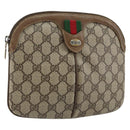 GUCCI GG Supreme Web Sherry Line Shoulder Bag PVC Beige 98 02 047 Auth 143088-1