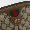 GUCCI GG Supreme Web Sherry Line Shoulder Bag PVC Beige 98 02 047 Auth 143088-8