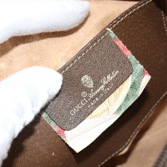 GUCCI GG Supreme Web Sherry Line Shoulder Bag PVC Beige 98 02 047 Auth 143088