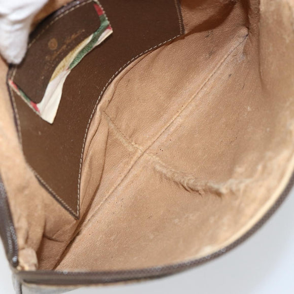 GUCCI GG Supreme Web Sherry Line Shoulder Bag PVC Beige 98 02 047 Auth 143088