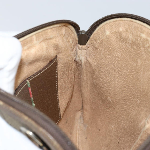 GUCCI GG Supreme Web Sherry Line Shoulder Bag PVC Beige 98 02 047 Auth 143088