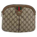 GUCCI GG Supreme Web Sherry Line Shoulder Bag PVC Beige 98 02 047 Auth 143088-13