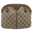 GUCCI GG Supreme Web Sherry Line Shoulder Bag PVC Beige 98 02 047 Auth 143088-2