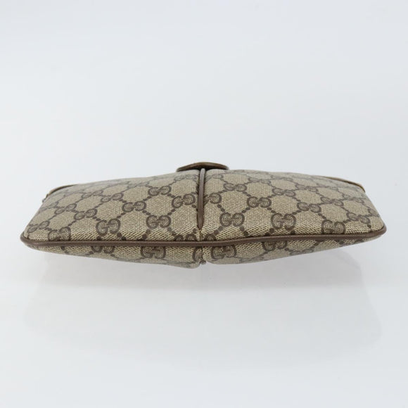 GUCCI GG Supreme Web Sherry Line Shoulder Bag PVC Beige 98 02 047 Auth 143088