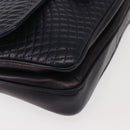 BALLY Chain Shoulder Bag Leather Navy Gold Auth 143089-9