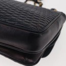 BALLY Chain Shoulder Bag Leather Navy Gold Auth 143089-16