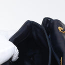 BALLY Chain Shoulder Bag Leather Navy Gold Auth 143089-23