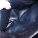 BALLY Chain Shoulder Bag Leather Navy Gold Auth 143089-24