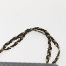 BALLY Chain Shoulder Bag Leather Navy Gold Auth 143089-8