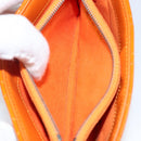 CHANEL Matelasse Pouch Patent leather Orange CC Auth 143091-10