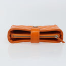 CHANEL Matelasse Pouch Patent leather Orange CC Auth 143091-5