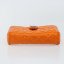 CHANEL Matelasse Pouch Patent leather Orange CC Auth 143091-6