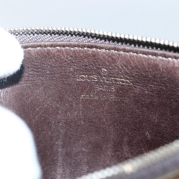 LOUIS VUITTON Monogram Charm Pochette Plat Coin Purse Brown LV Auth 143092