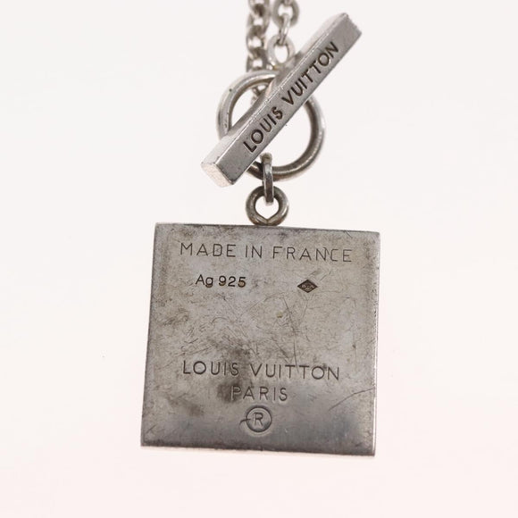 LOUIS VUITTON PandantifV Necklace metal Silver M65363 LV Auth 143094