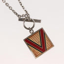 LOUIS VUITTON PandantifV Necklace metal Silver M65363 LV Auth 143094-3