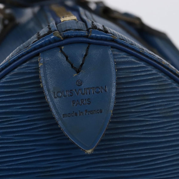 LOUIS VUITTON Epi Speedy 30 Hand Bag Toledo Blue M43005 LV Auth 143100