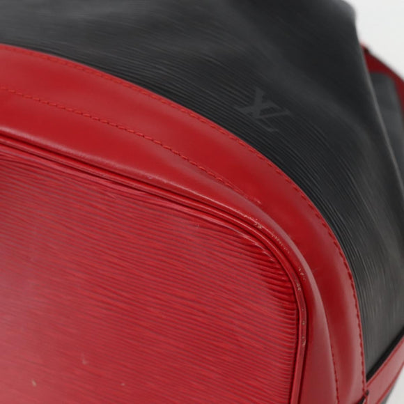 LOUIS VUITTON Epi Noe Shoulder Bag Bicolor Black Red M44017 LV Auth 143106