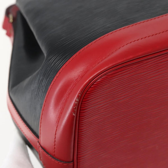 LOUIS VUITTON Epi Noe Shoulder Bag Bicolor Black Red M44017 LV Auth 143106