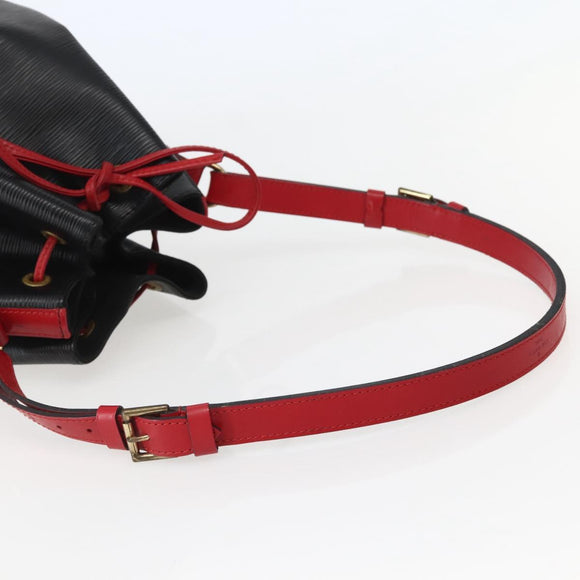 LOUIS VUITTON Epi Noe Shoulder Bag Bicolor Black Red M44017 LV Auth 143106