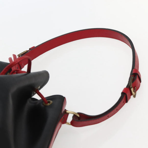 LOUIS VUITTON Epi Noe Shoulder Bag Bicolor Black Red M44017 LV Auth 143106