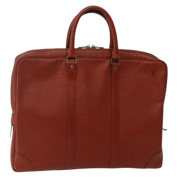LOUIS VUITTON Epi Porte Documents Voyage Business Bag Brown M54478 Auth 143107