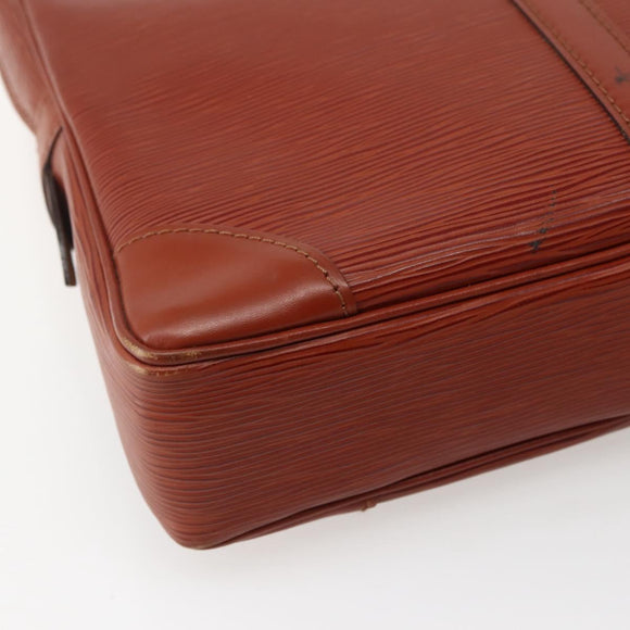 LOUIS VUITTON Epi Porte Documents Voyage Business Bag Brown M54478 Auth 143107