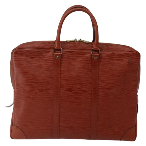 LOUIS VUITTON Epi Porte Documents Voyage Business Bag Brown M54478 Auth 143107