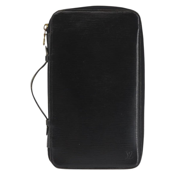 LOUIS VUITTON Epi Poche Escapade Travel Case Black LV Auth 143112