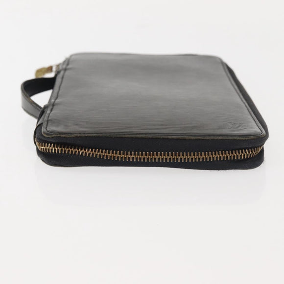 LOUIS VUITTON Epi Poche Escapade Travel Case Black LV Auth 143112