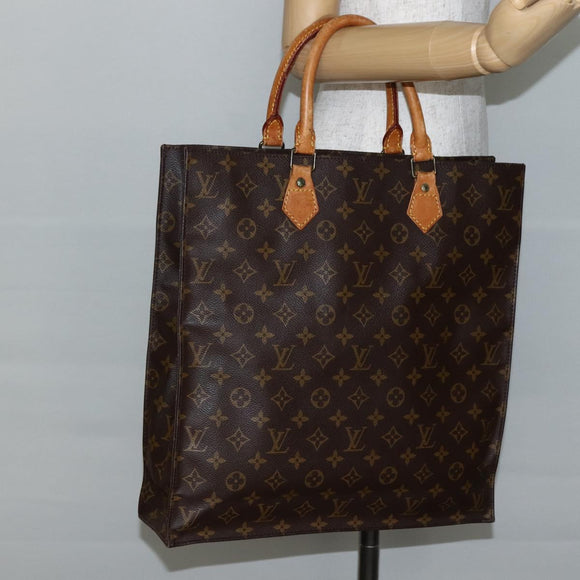 LOUIS VUITTON Monogram Sac Plat Hand Bag M51140 LV Auth 143117