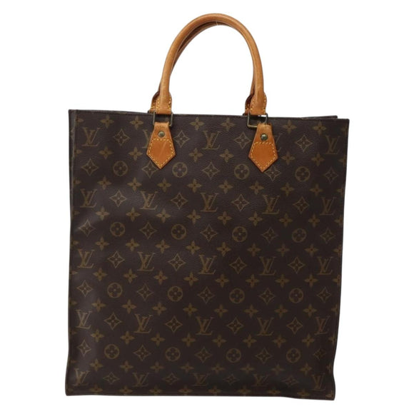 LOUIS VUITTON Monogram Sac Plat Hand Bag M51140 LV Auth 143117