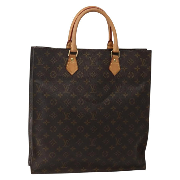 LOUIS VUITTON Monogram Sac Plat Hand Bag M51140 LV Auth 143118