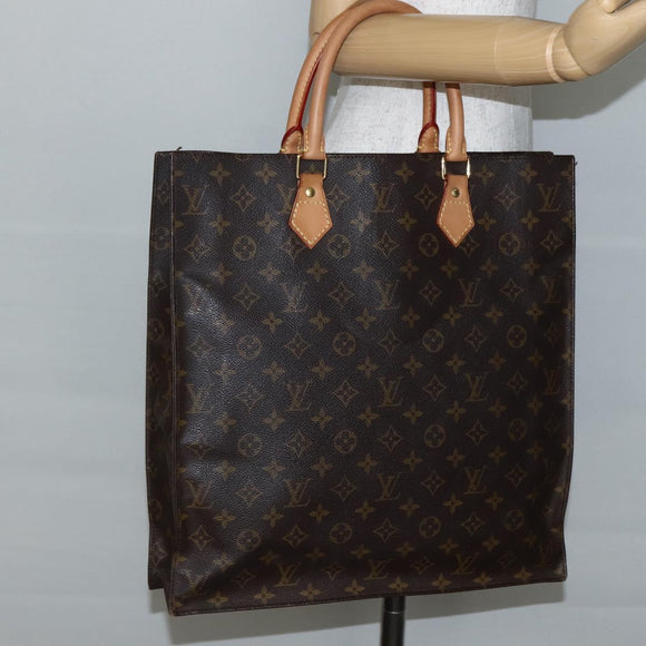 LOUIS VUITTON Monogram Sac Plat Hand Bag M51140 LV Auth 143118