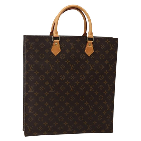 LOUIS VUITTON Monogram Sac Plat Hand Bag M51140 LV Auth 143119