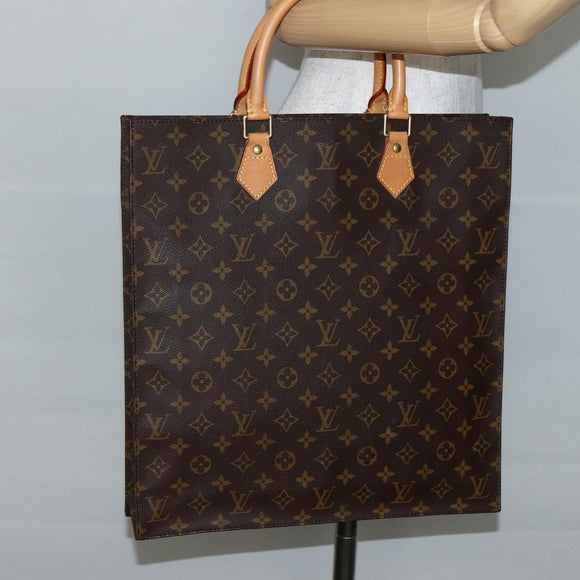 LOUIS VUITTON Monogram Sac Plat Hand Bag M51140 LV Auth 143119