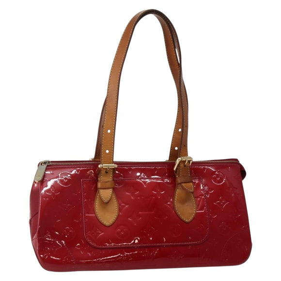 LOUIS VUITTON Vernis Rosewood Avenue Hand Bag Pomme D'amour M93507 Auth 143122