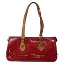 LOUIS VUITTON Vernis Rosewood Avenue Hand Bag Pomme D'amour M93507 Auth 143122-13