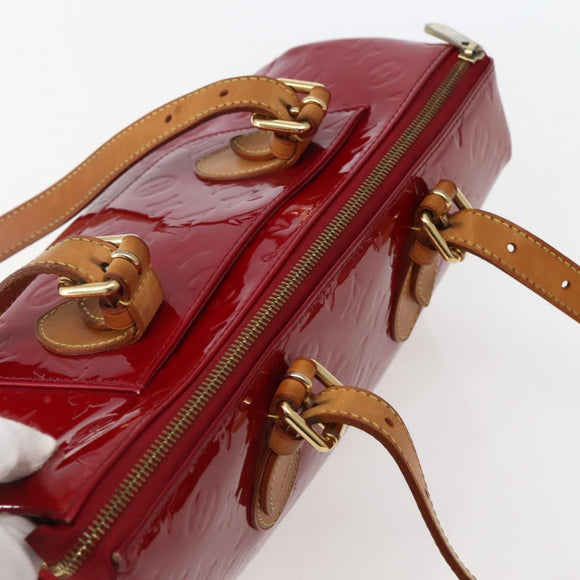 LOUIS VUITTON Vernis Rosewood Avenue Hand Bag Pomme D'amour M93507 Auth 143122