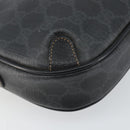 GUCCI GG Supreme Web Sherry Line Bag PVC Black Gold 156 02 066 Auth 143126-13