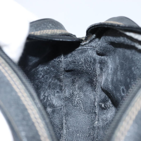 GUCCI GG Supreme Web Sherry Line Bag PVC Black Gold 156 02 066 Auth 143126