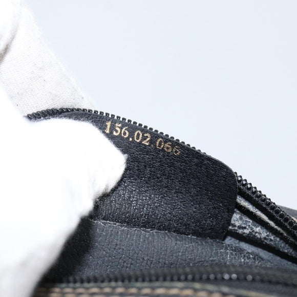 GUCCI GG Supreme Web Sherry Line Bag PVC Black Gold 156 02 066 Auth 143126