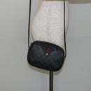 GUCCI GG Supreme Web Sherry Line Bag PVC Black Gold 156 02 066 Auth 143126-21