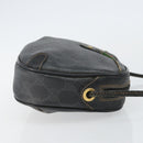 GUCCI GG Supreme Web Sherry Line Bag PVC Black Gold 156 02 066 Auth 143126-4