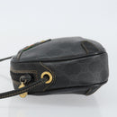 GUCCI GG Supreme Web Sherry Line Bag PVC Black Gold 156 02 066 Auth 143126-5