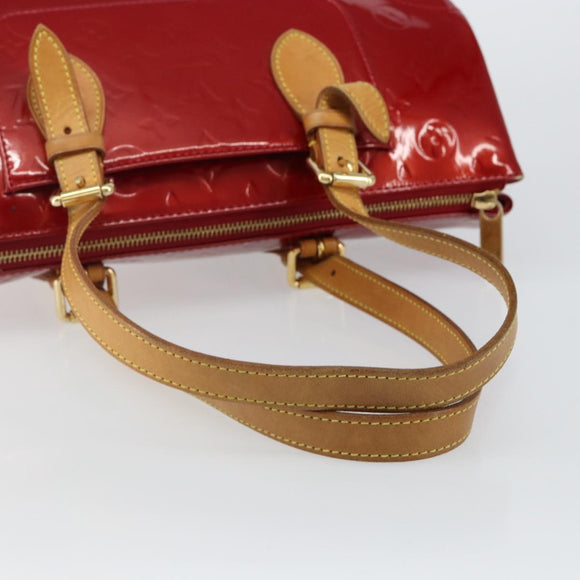 LOUIS VUITTON Vernis Rosewood Avenue Hand Bag Pomme D'amour M93507 Auth 143133