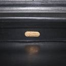 FENDI Attache Case Pecan Canvas Black Brown Auth 143134-16