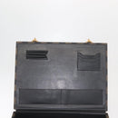 FENDI Attache Case Pecan Canvas Black Brown Auth 143134-17