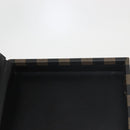 FENDI Attache Case Pecan Canvas Black Brown Auth 143134-19