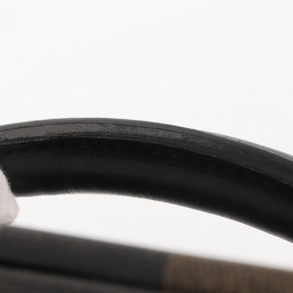 FENDI Attache Case Pecan Canvas Black Brown Auth 143134